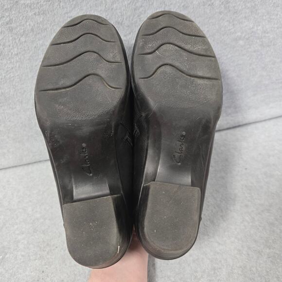 Clarks Emslie Warren Black Heeled Loafers Size 9.5 - Picture 5 of 10